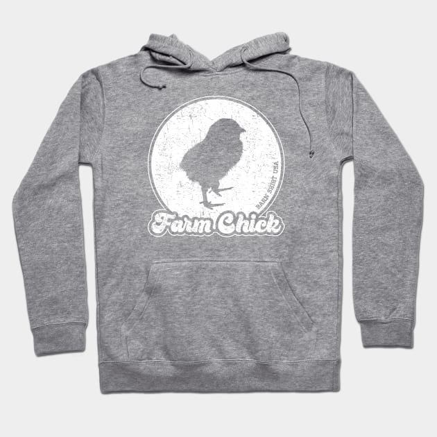 Farm Chick - Retro White Hoodie by Barn Shirt USA